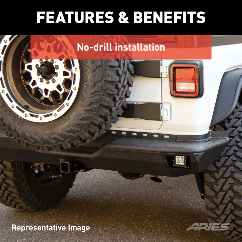 ARIES TrailChaser Jeep Wrangler JL Aluminum Rear Bumper Model 2082082 - Image 7
