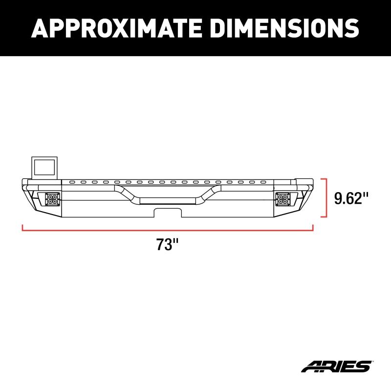 ARIES TrailChaser Jeep Wrangler JL Aluminum Rear Bumper with LED Lights Model 2082083 - Image 2