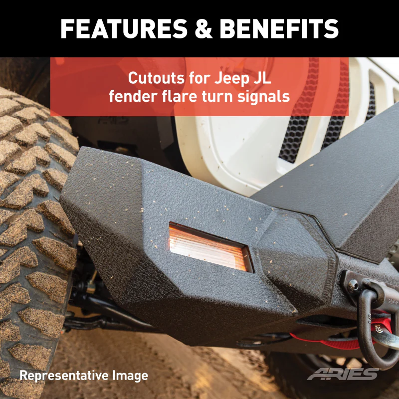 ARIES TrailChaser Jeep Wrangler JL, Gladiator Aluminum Front Bumper (Option 8) Model 2082098 - Image 5