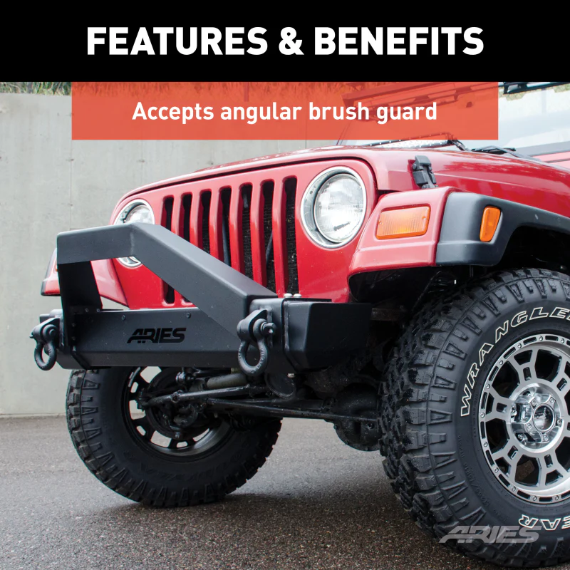 ARIES TrailCrusher Jeep Wrangler TJ Steel Front Bumper, 9.5K Model 2156001 - Image 6