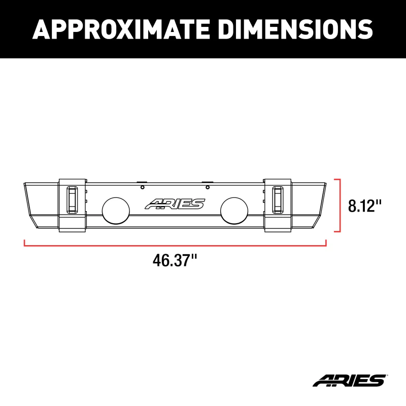 ARIES TrailCrusher Jeep Wrangler JL, Gladiator Steel Front Bumper, 12.5K Model 2156002 - Image 2