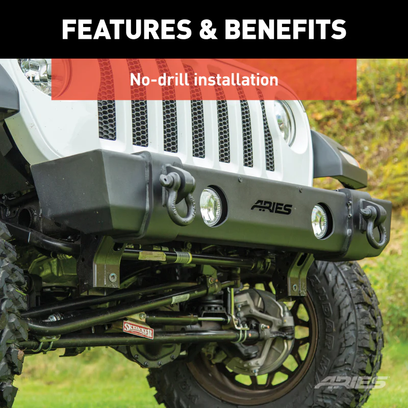 ARIES TrailCrusher Jeep Wrangler JL, Gladiator Steel Front Bumper, 12.5K Model 2156002 - Image 7