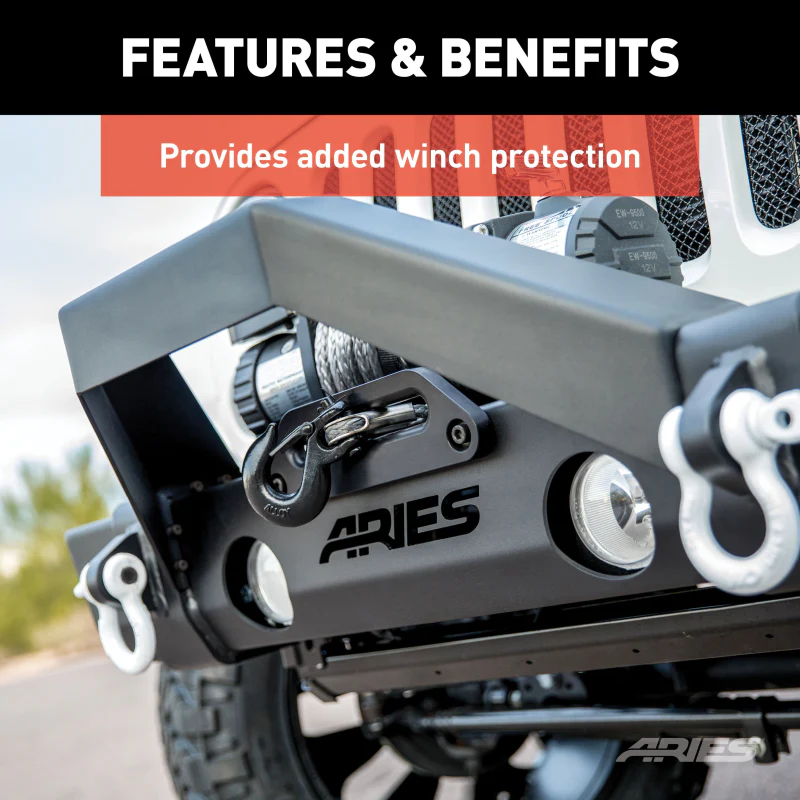 ARIES TrailCrusher Jeep Wrangler, Gladiator Steel Front Bumper Angular Brush Guard Model 2156050 - Image 4