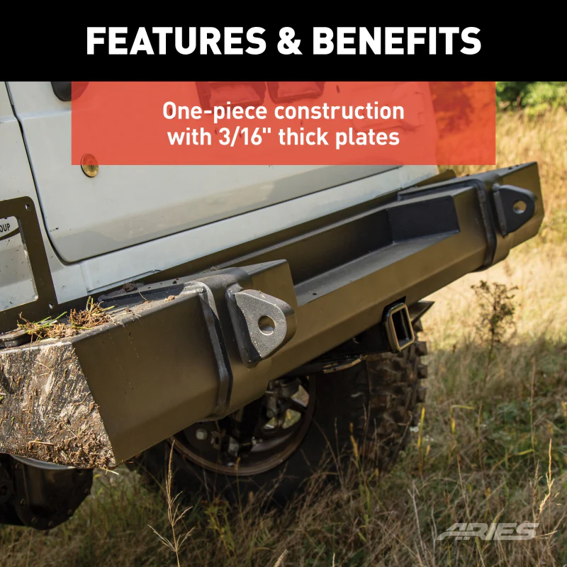 ARIES TrailCrusher Jeep Wrangler JL Steel Rear Bumper, 12.5K Model 2157002 - Image 5