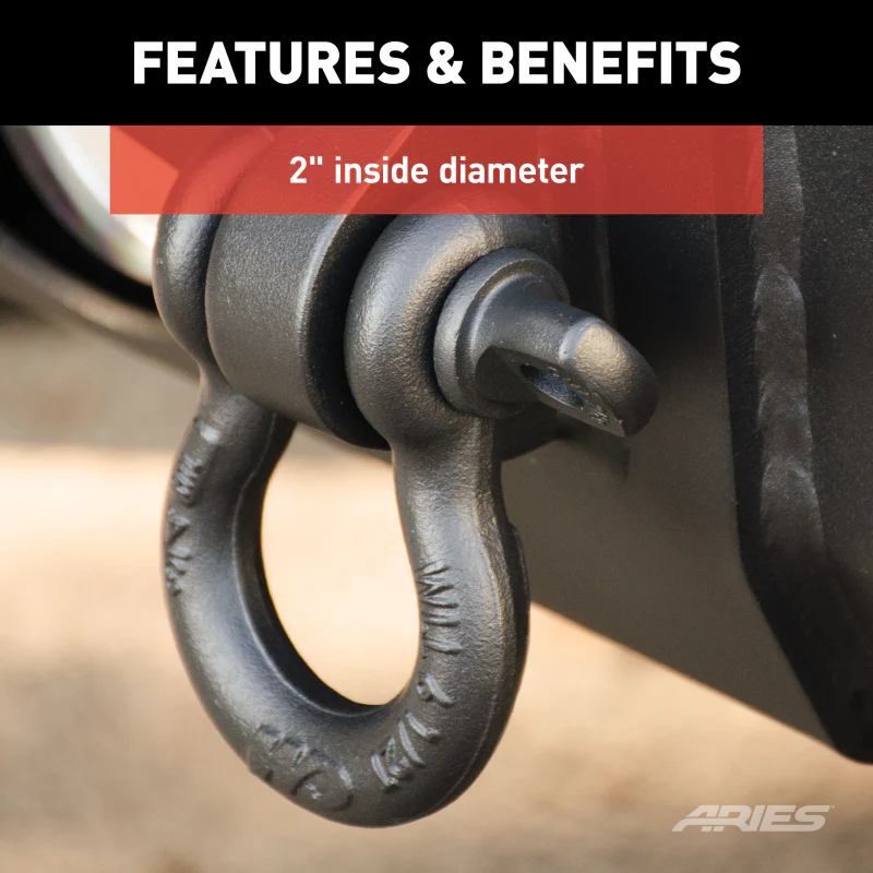 ARIES Off-Road D-Ring Shackles (12,500 lbs, 2-Pack) Model 2166071 - Image 5