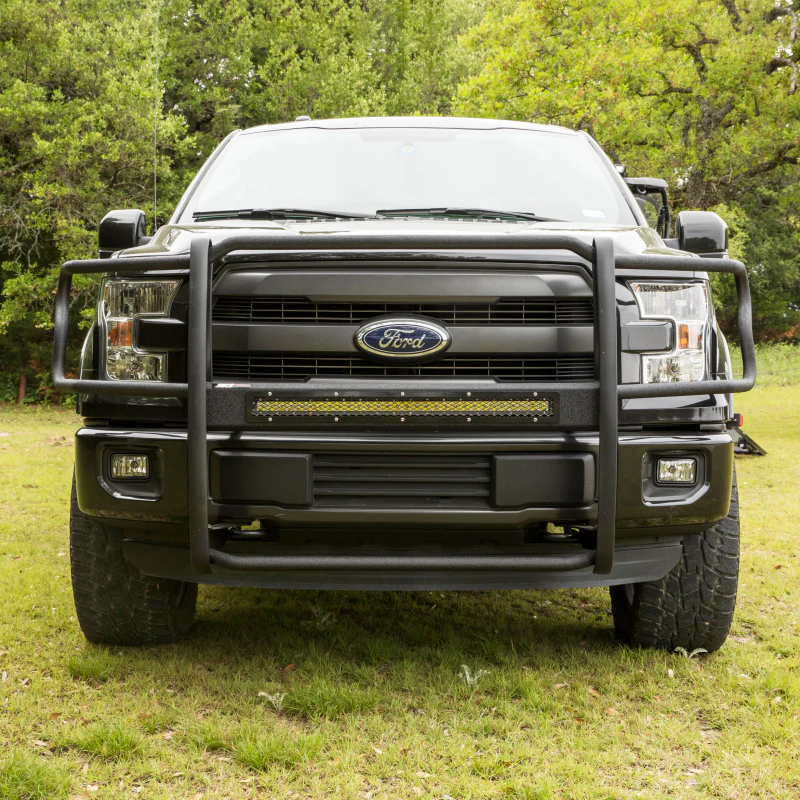 ARIES Pro Series Black Steel Grille Guard with Light Bar, Select Ford F-150 Model 2170012 - Image 2