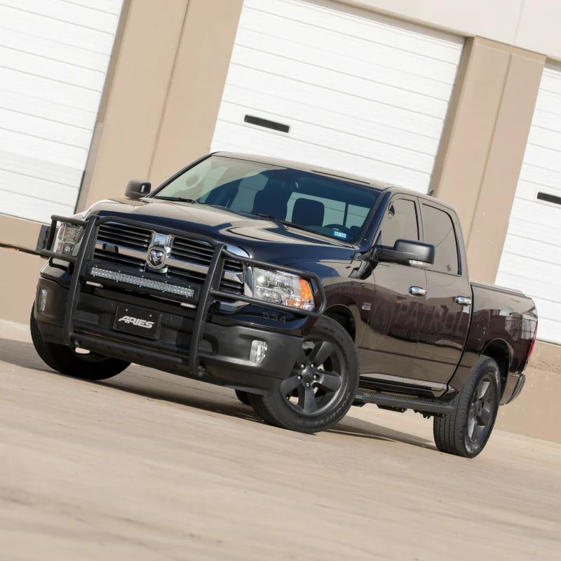 ARIES Pro Series Black Steel Grille Guard with Light Bar, Select Dodge, Ram 1500 Model 2170028 - Image 14