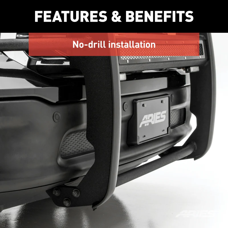 ARIES Pro Series Black Steel Grille Guard with Light Bar, Select Jeep JL, Gladiator Model 2170032 - Image 9