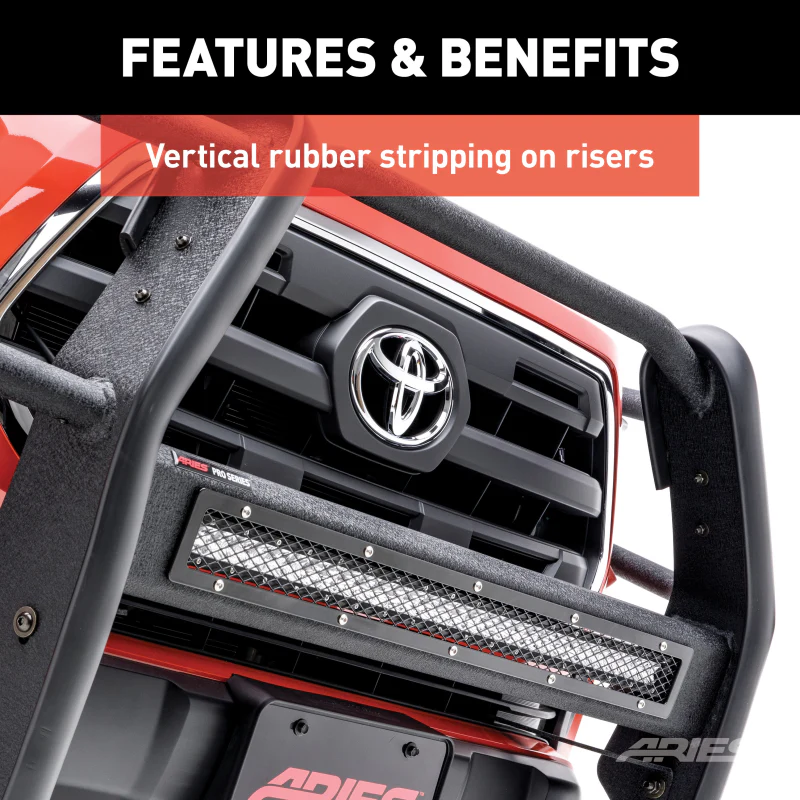 ARIES Pro Series Black Steel Grille Guard with Light Bar, Select Toyota 4Runner Model 2170034 - Image 6