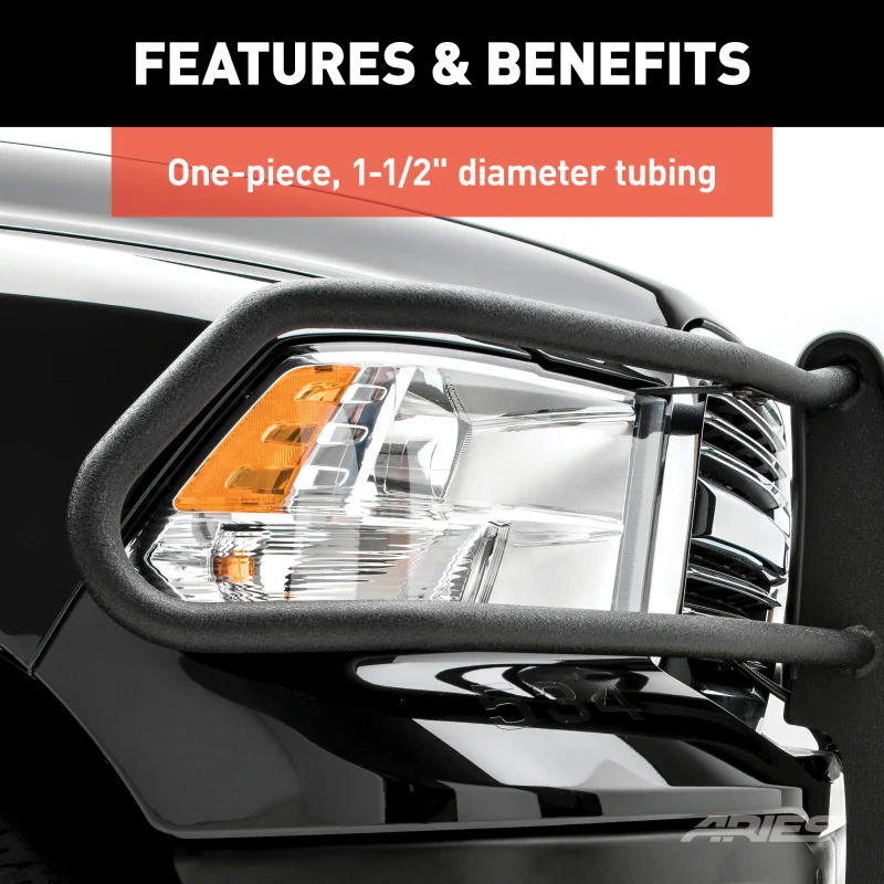 ARIES Pro Series Black Steel Grille Guard with Light Bar, Select Chevy Silverado 1500 Model 2170035 - Image 7