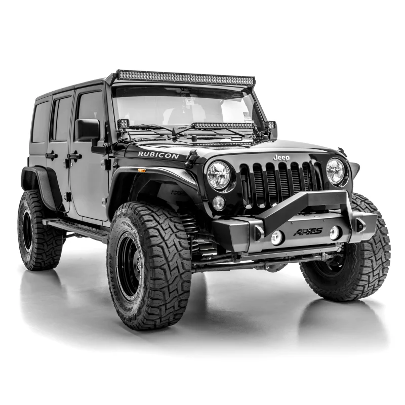 ARIES TrailCrusher Jeep Wrangler JK Steel Front Bumper with Brush Guard, 12.5K Model 2186000 - Image 8