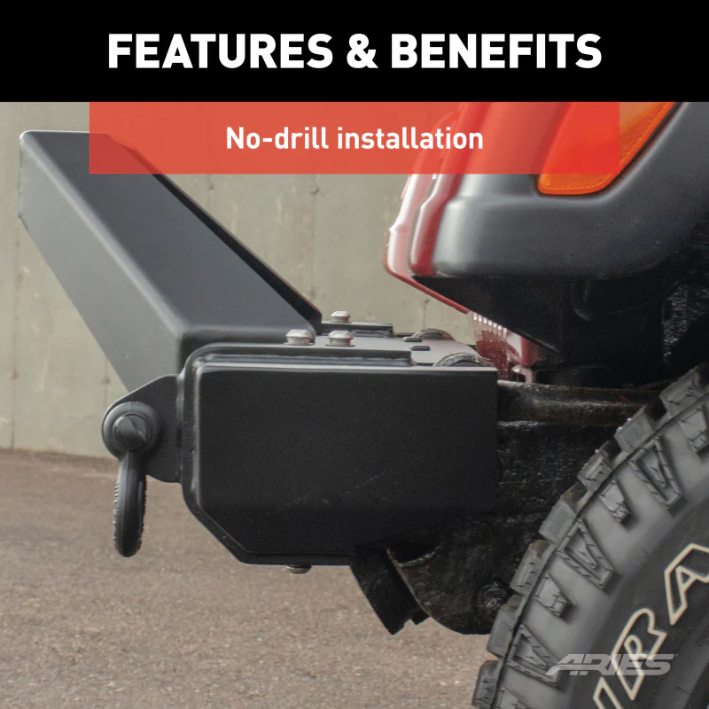 ARIES TrailCrusher Jeep Wrangler TJ Steel Front Bumper with Brush Guard, 9.5K Model 2186001 - Image 7