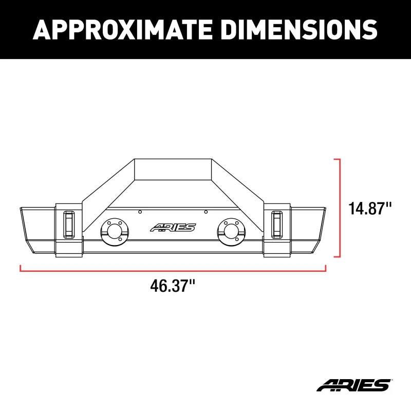 ARIES TrailCrusher Jeep JL, Gladiator Steel Front Bumper with Brush Guard, 12.5K Model 2186002 - Image 2