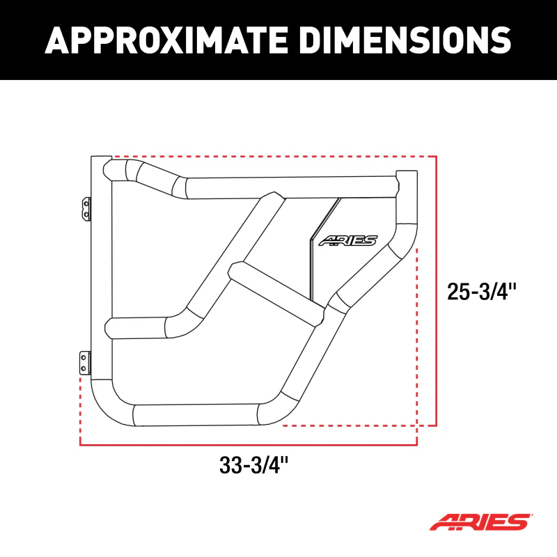 ARIES Rear Tube Doors for Ford Bronco 4-Door Model 2500250 - Image 3
