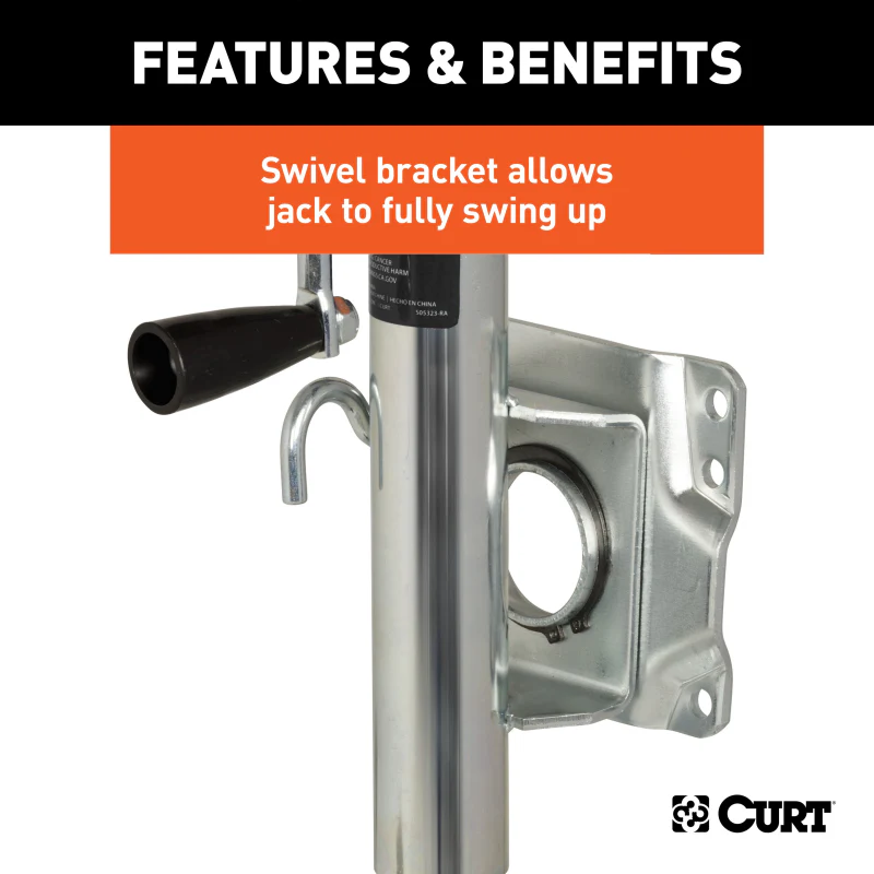 CURT Marine Trailer Jack with 6" Wheel (1,000 lbs, 10" Travel) Model 25004 - Image 10