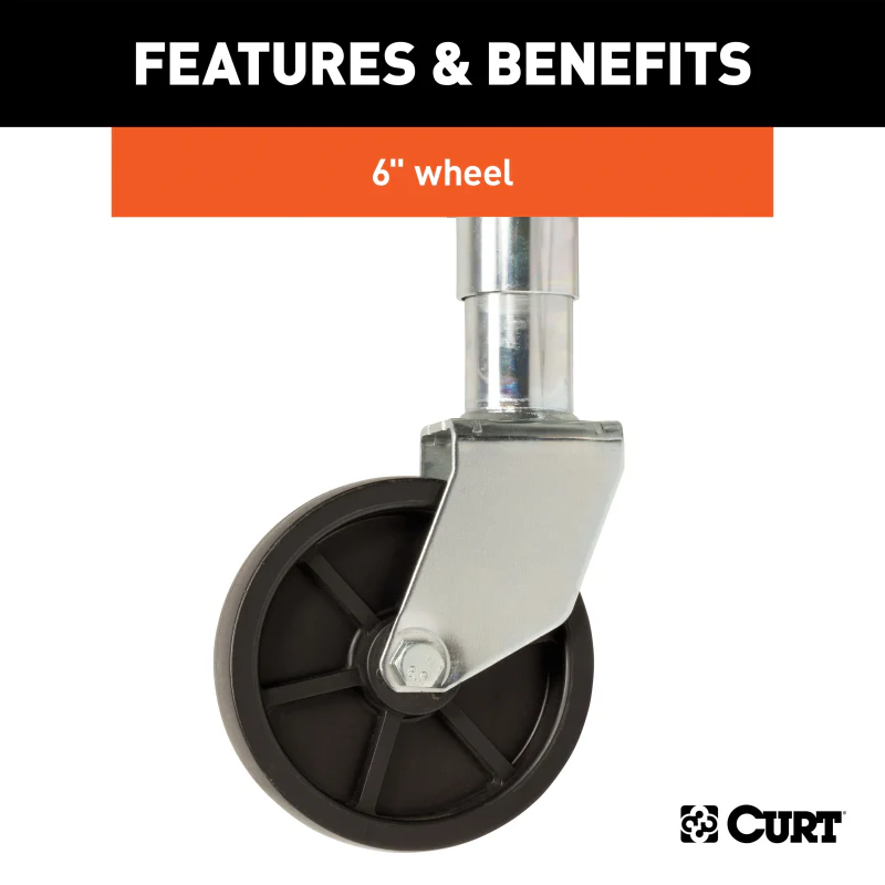 CURT Marine Trailer Jack with 6" Wheel (1,000 lbs, 10" Travel) Model 25004 - Image 6