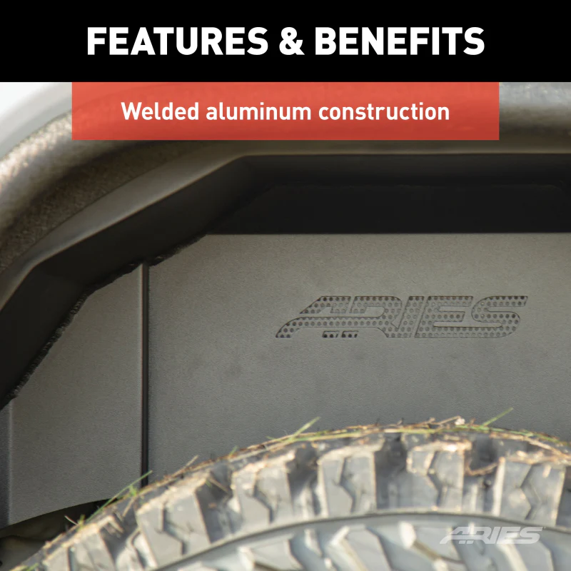 ARIES Jeep Wrangler JL Aluminum Rear Inner Fender Liners Model 2500550 - Image 5