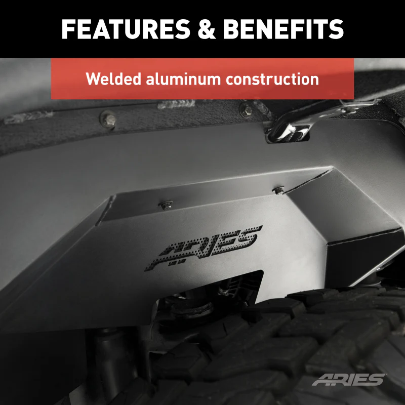 ARIES Jeep Gladiator JT Aluminum Rear Inner Fender Liners Model 2500555 - Image 4