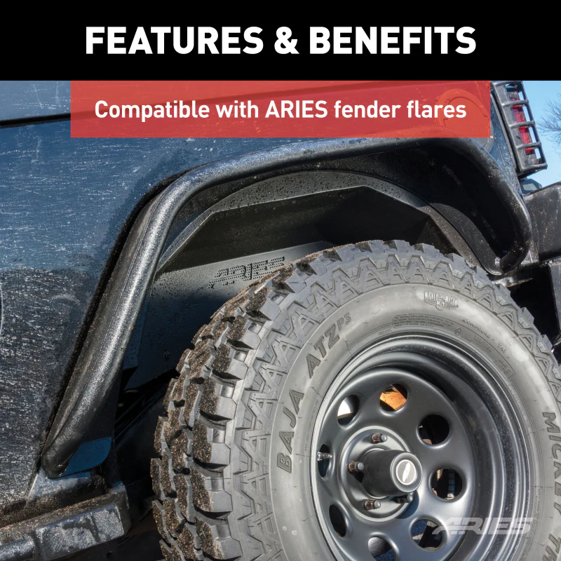 ARIES Jeep Gladiator JT Aluminum Rear Inner Fender Liners Model 2500555 - Image 5