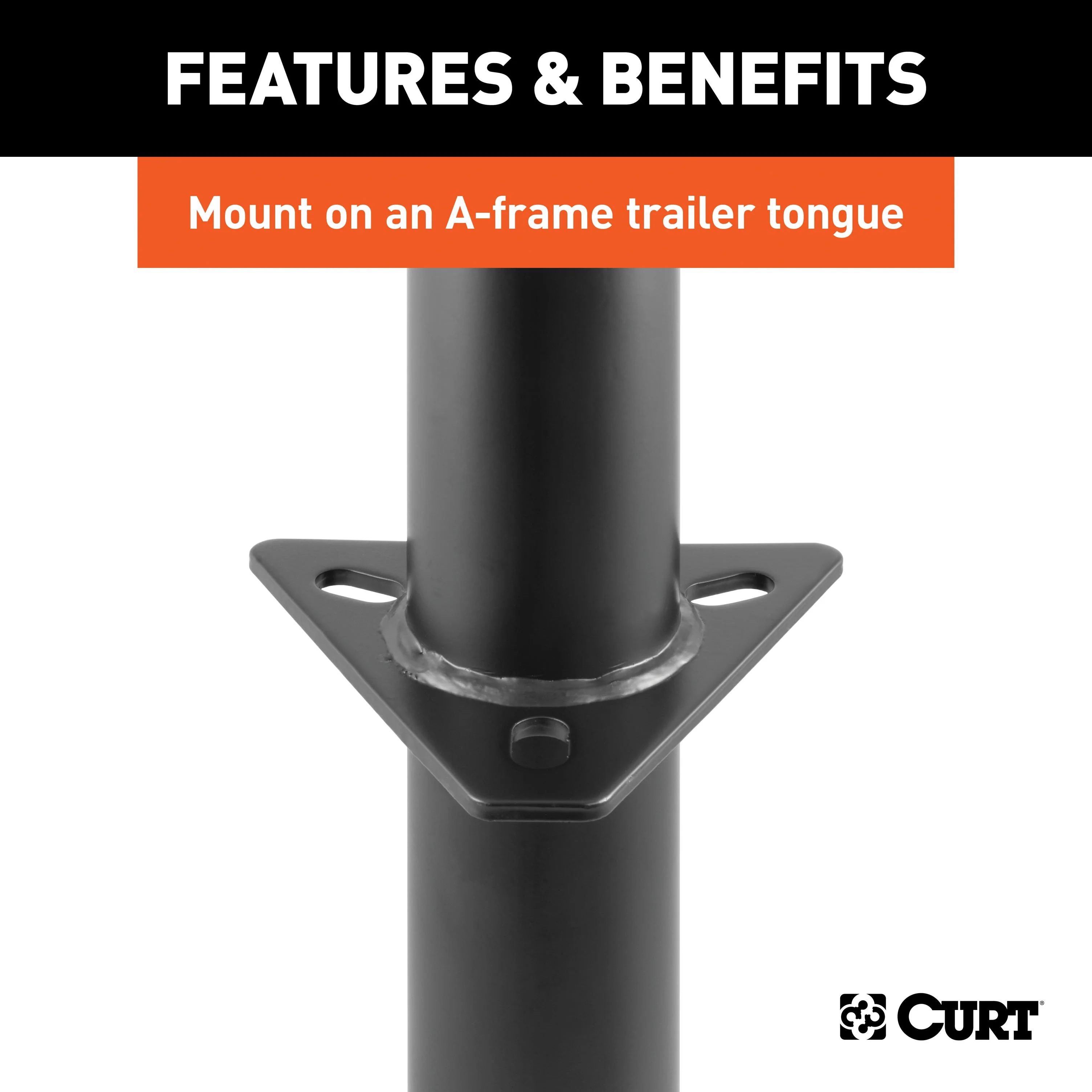 CURT A-Frame Trailer Jack with Top Handle (5,000 lbs, 15" Travel) Model 25007 - Image 4