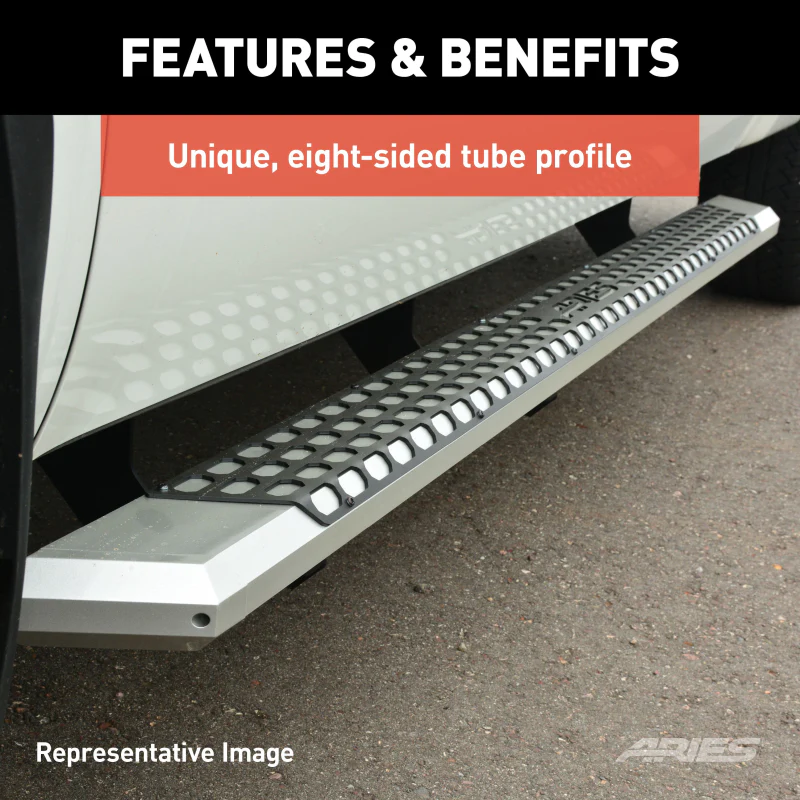 ARIES AdvantEDGE 5-1/2" x 91" Chrome Aluminum Running Boards Model 2555026 - Image 4