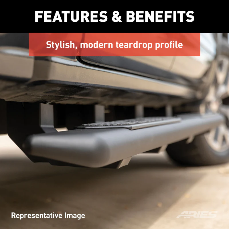 ARIES AscentStep 5-1/2" x 85" Black Steel Running Boards Model 2558006 - Image 8