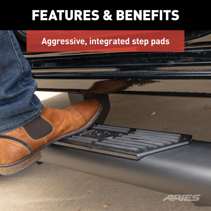 ARIES AscentStep 5-1/2" x 91" Black Steel Running Boards Model 2558007 - Image 7