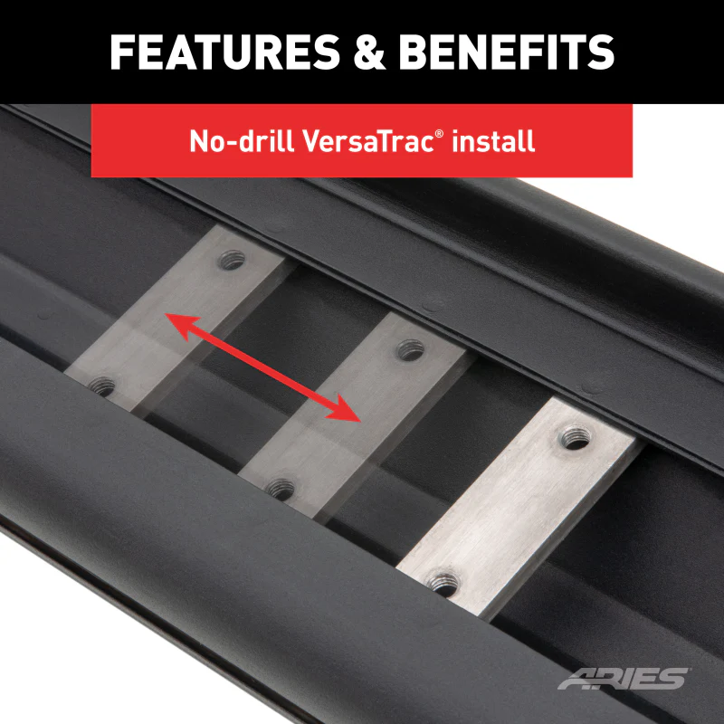 ARIES AscentStep 5-1/2" x 75" Black Steel Running Boards Model 2558012 - Image 6