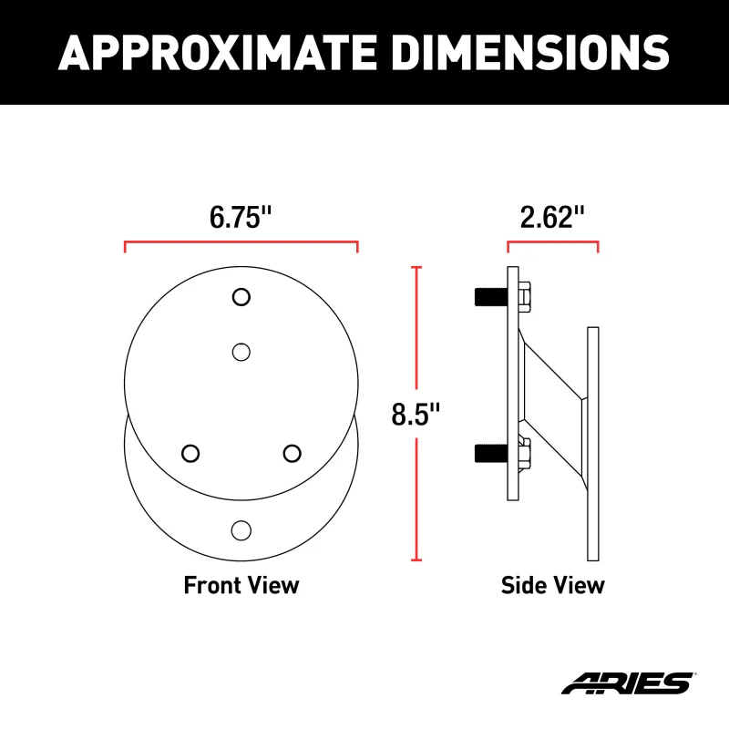 ARIES Jeep Wrangler JK Spare Tire Relocation Carrier Model 25630AB - Image 2