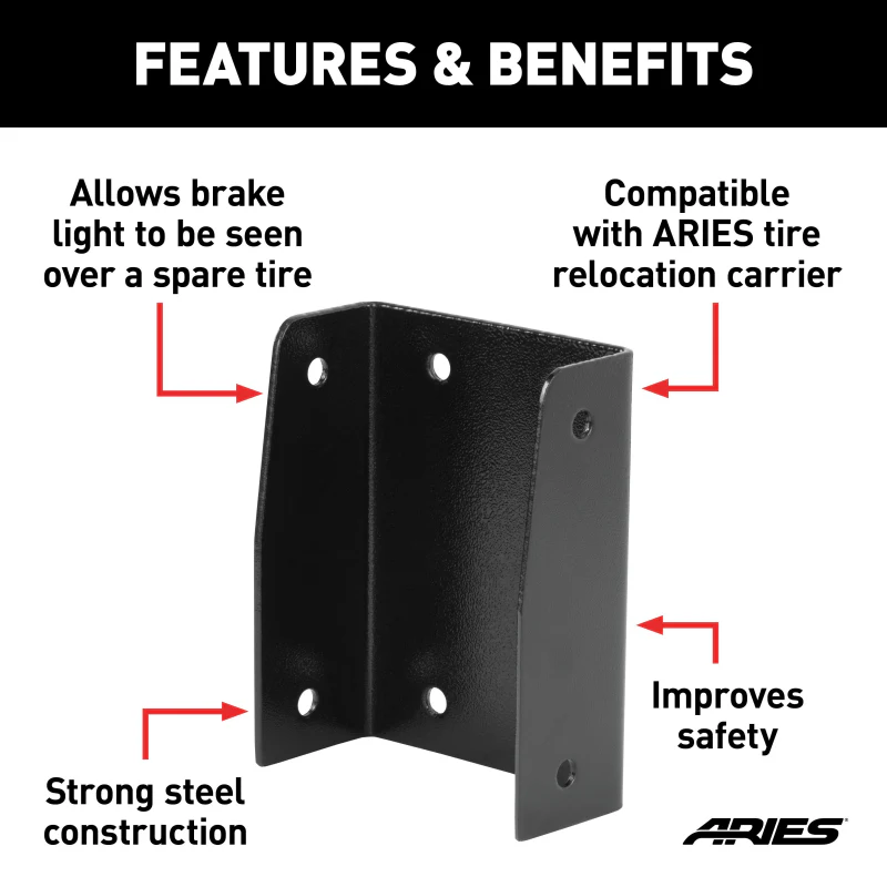 ARIES Jeep Wrangler JK Third Brake Light Extension Bracket Model 256TBL - Image 3