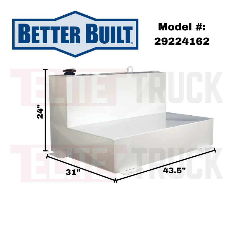 Better Built 75 Gallon White Steel Heavy Duty Series L-Shaped Liquid Transfer Tank Model 29224162 - Image 2