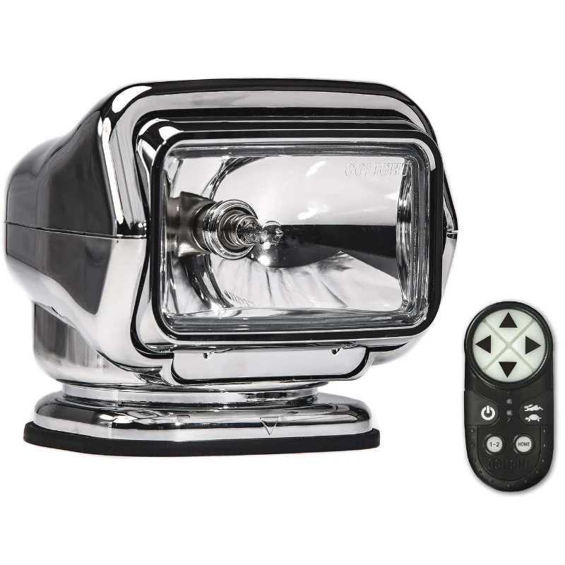 Golight Stryker Spot Light Halogen Permanent Mount Wireless Handheld Remote Chrome Model 3006ST