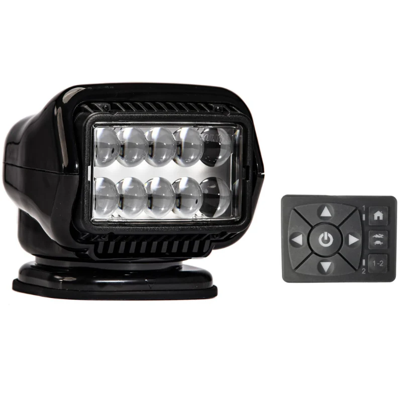 Golight Stryker Spot Light LED Spot Permanent Mount Hardwired Mount Remote Black Model 30214ST