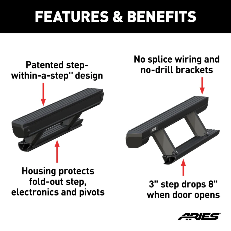 ARIES ActionTrac 48.75" Powered Electric Running Boards (No Brackets) Model 3025144 - Image 4