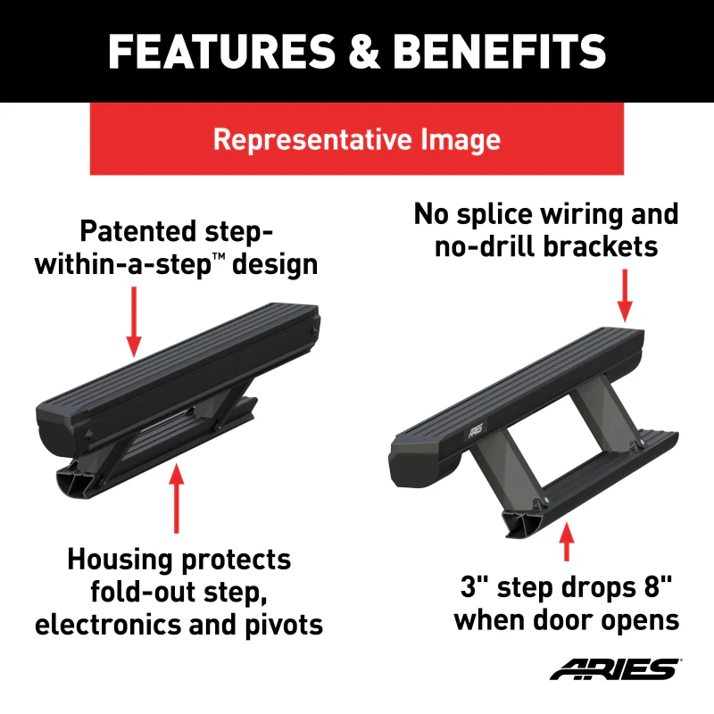 ARIES ActionTrac 69.6" Powered Electric Running Boards Model 3046504 - Image 4