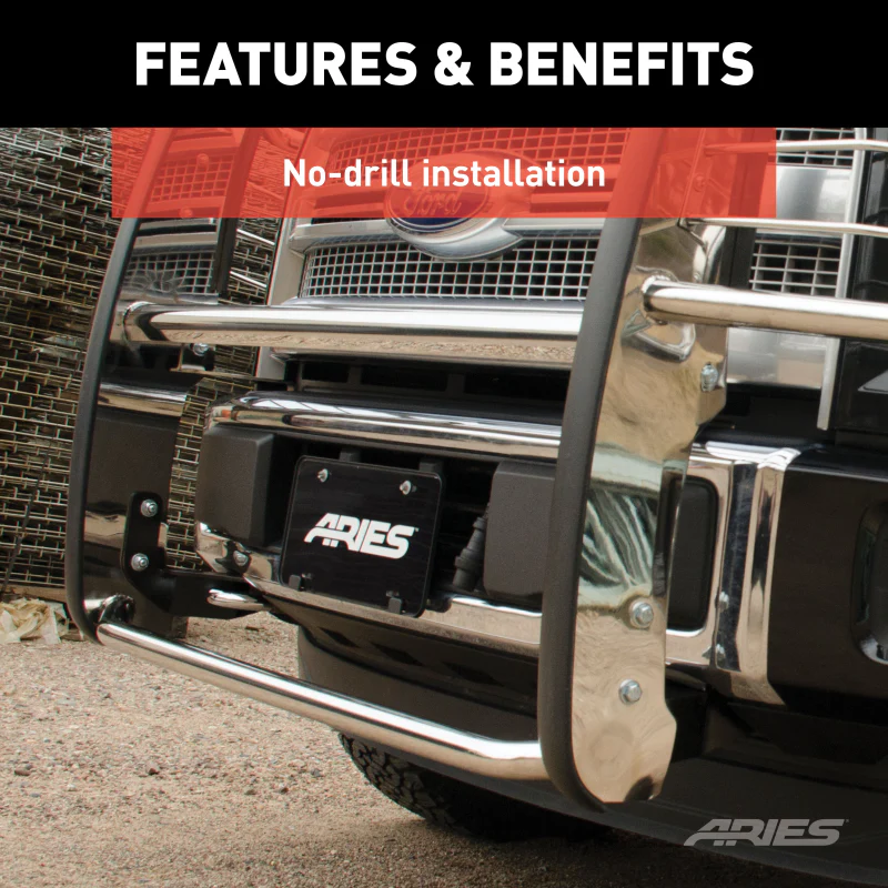 ARIES Polished Stainless Grille Guard, Select Ford F-250, F-350 Super Duty Model 3067-2 - Image 6