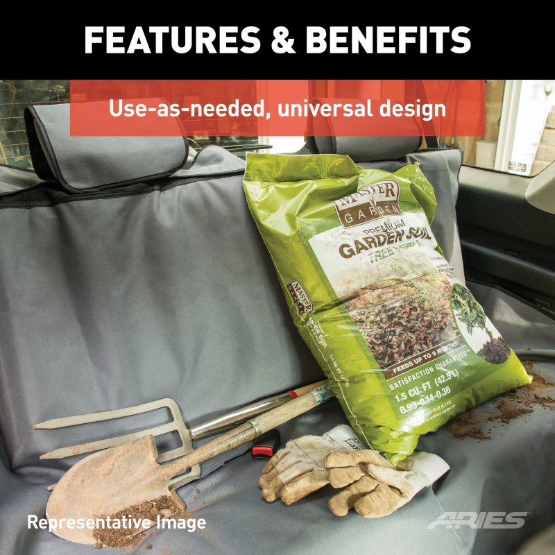 ARIES Seat Defender 58" x 55" Removable Waterproof Black Bench Seat Cover Model 3146-09 - Image 4