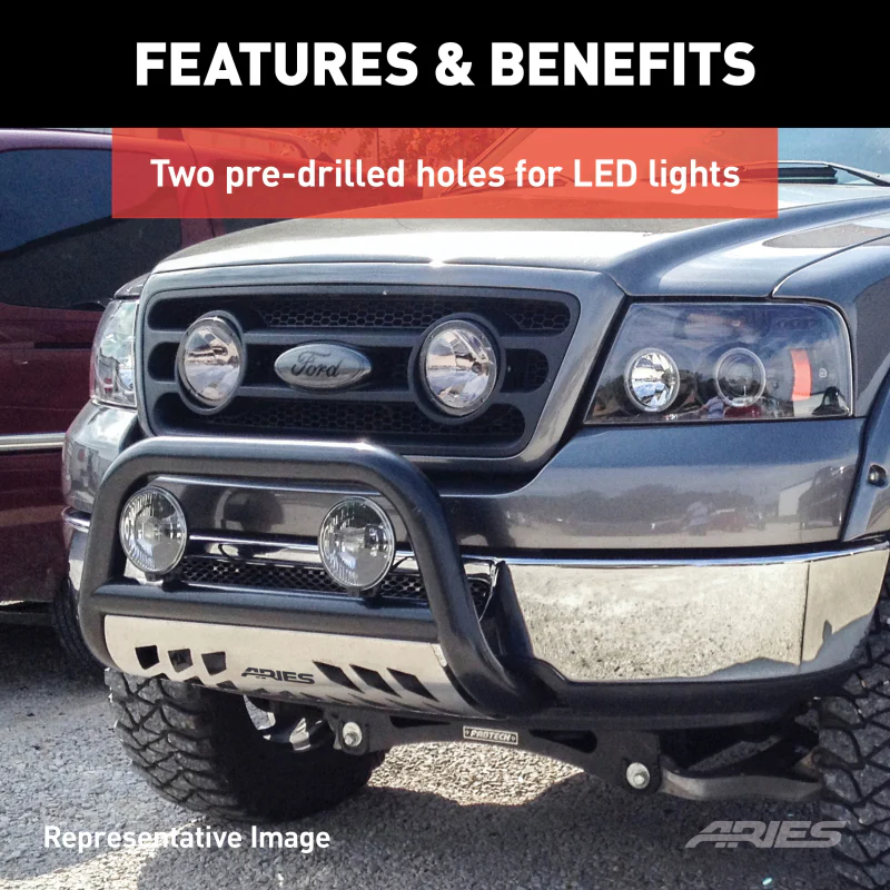 ARIES 3" Polished Stainless Bull Bar, Select Dodge, Ram 1500, 2500, 3500 Model 35-5006 - Image 9