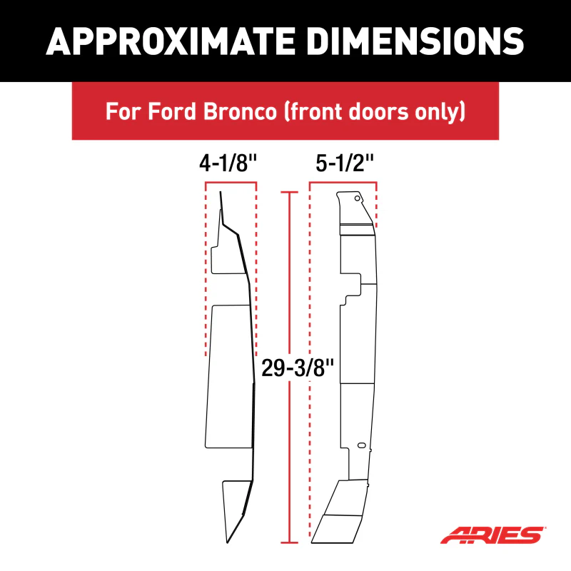 ARIES Door Hinge Covers for ARIES Tube Doors - Ford Bronco 2-door & 4-door Model 3500250 - Image 4