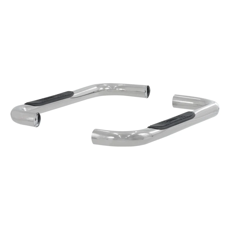 ARIES 3" Round Polished Stainless Side Bars, Select Jeep Wrangler YJ, TJ Model 35600-2