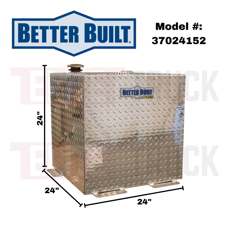 Better Built 50 Gallon Bright Aluminum Square Heavy Duty Series Liquid Transfer Tank Model 37024152 - Image 2