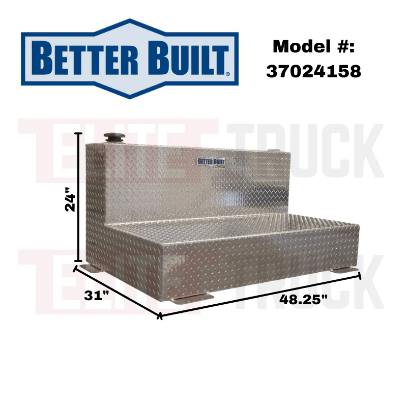 Better Built 75 Gallon Bright Aluminum L-Shaped Heavy Duty Series Liquid Transfer Tank Model 37024158 - Image 2