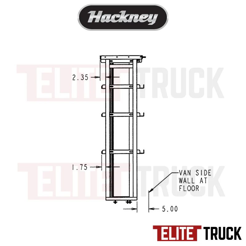 Hackney Van Shelving with Ladder Shelf for Driver Side Ford Transit 130"WB/148"WB MR/HR Van - Image 4