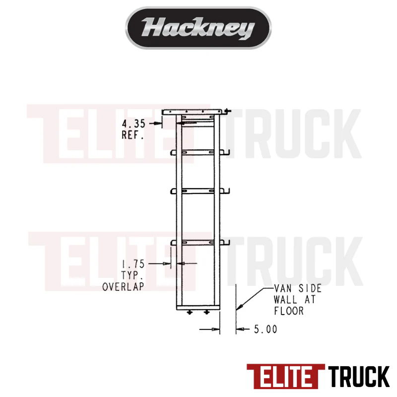 Hackney Van Shelving with Ladder Shelf for Curb Side Ford Transit 130"WB MR/HR Van - Image 4