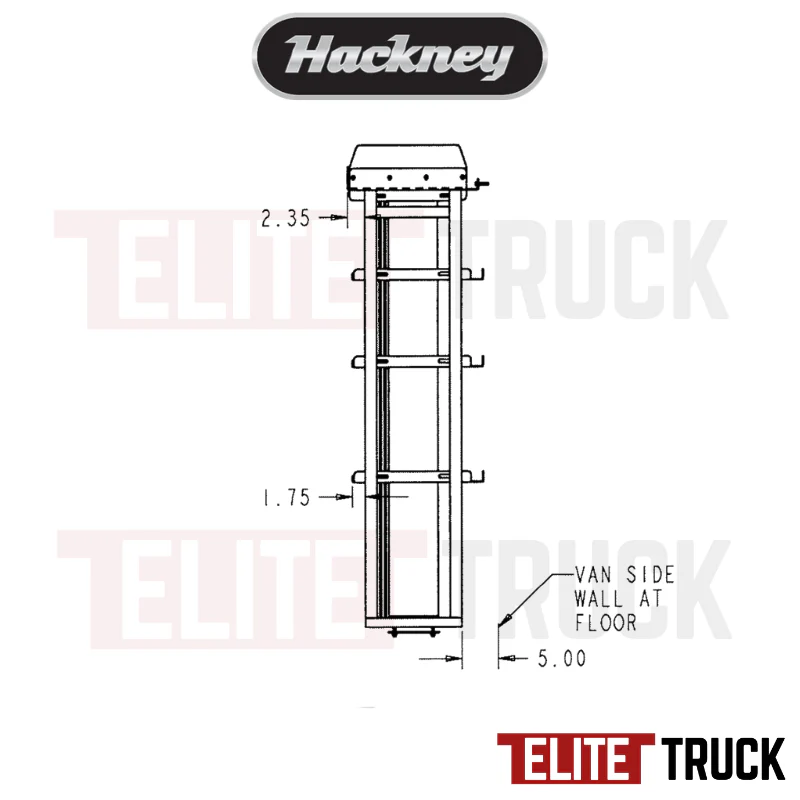 Hackney Van Shelving with Pipe Shelf for Driver Side Ford Transit 24"-46"-(28" Open) 148" WB EXT HR Van - Image 4
