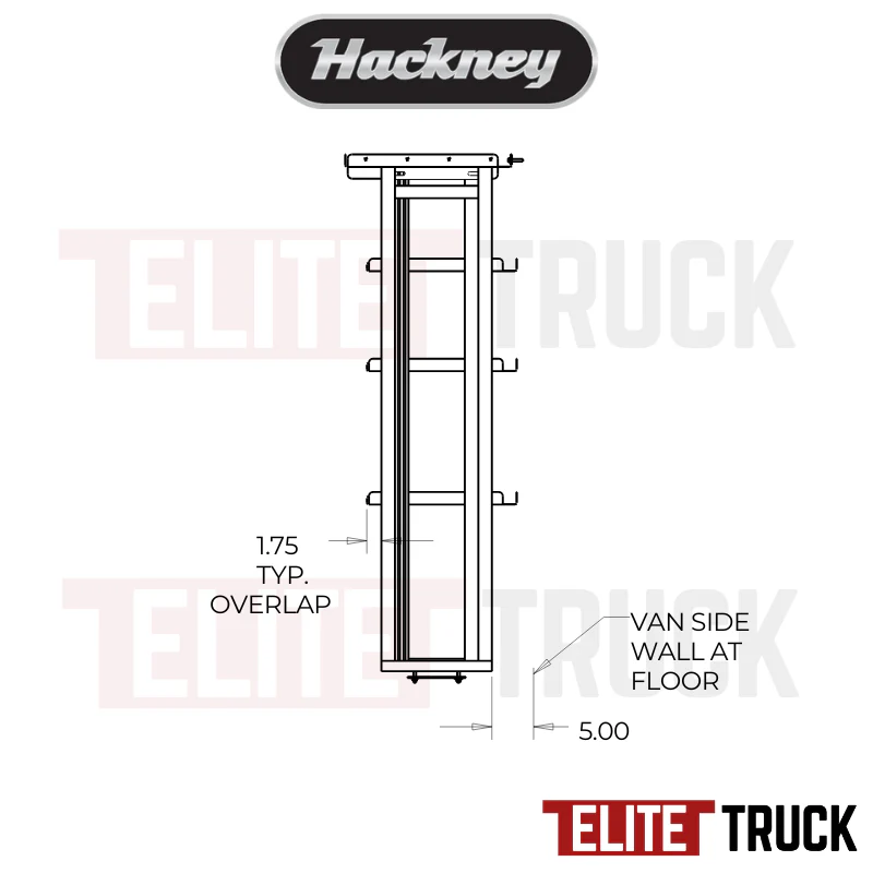 Hackney Van Shelving with Ladder Shelf for Curb Side Ford Transit 24"-46"-(28" Open) 148"WB EXT HR Van - Image 4