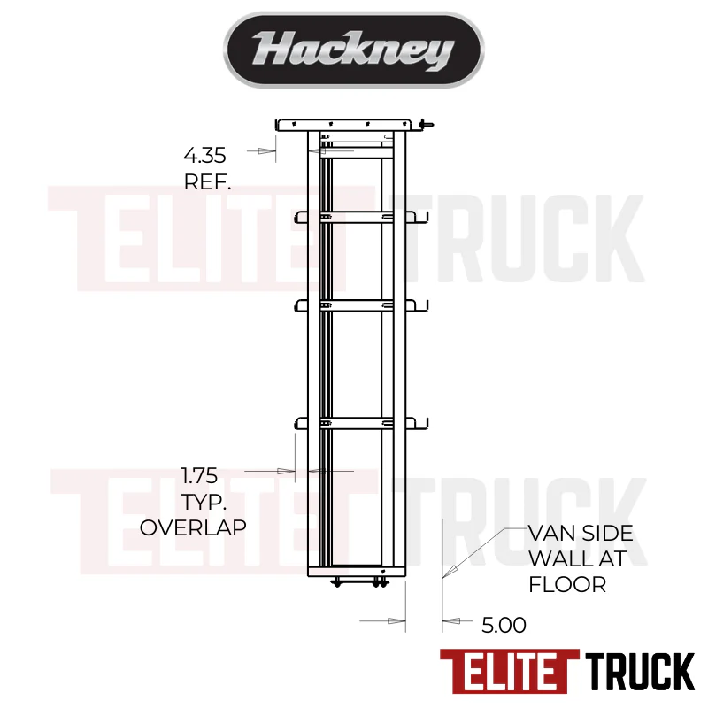 Hackney Van Shelving with Ladder Shelf for Curb Side Ford Transit 46"-24" 148"WB MR/HR Van - Image 4