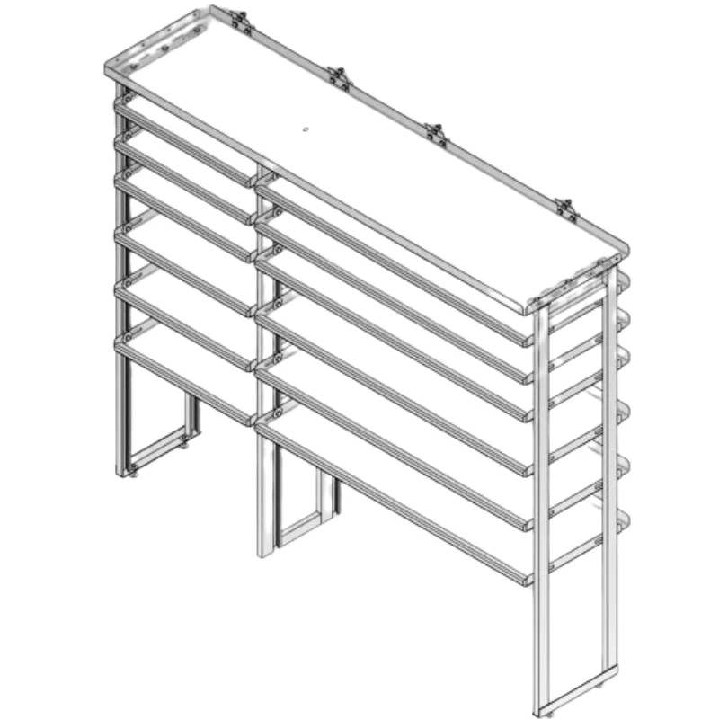 Hackney Van Shelving with Ladder Shelf for Curb Side Ram Promaster 23"-46" 159"WB HR Van - Image 2