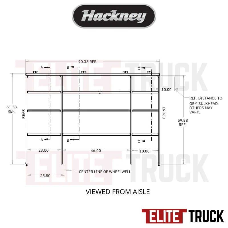 Hackney Van Shelving with Ladder Shelf for Driver Side Ram Promaster 23"-46"-18" 136"WB HR Van - Image 3