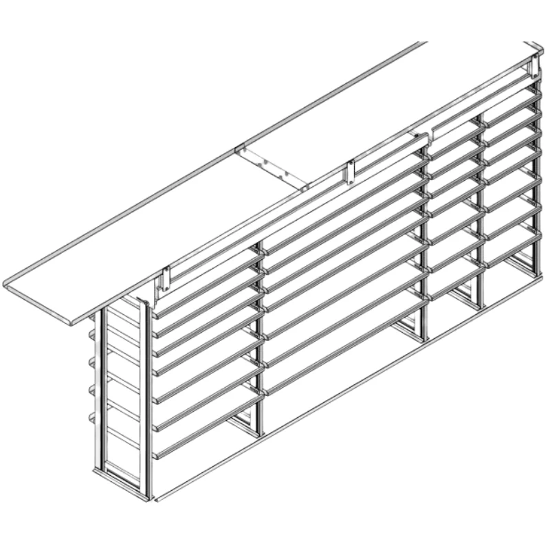 Hackney Van Shelving with Pipe and Ladder Shelf for Curb Side for Box Truck 18"-18"-36"-36"-(28" Open) 23" Deep - Image 2